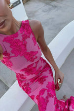 Sabina - Besticktes Maxi Bodycon Kleid