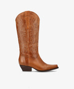 Rowena – Cowboy Stiefel Damen Lang Hellbraun