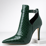 Briallen – Tacones stiletto de piel de caimán para mujer