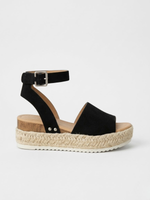 Orizelle - semišové espadrilky na platformě černé