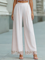 Natalie - Damen Chiffon Weite Hose Pink