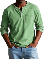 Napier - Herren Lässiges Langarm Henleyshirt