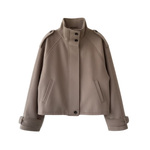 Jessenia – Elegant Women's Wool Jacket with Stand-Up Collar