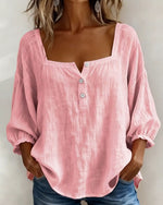Glysera - Blusa elegante para mujer con escote cuadrado
