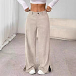 Tovay - Weite Cordhose mit Schlitz