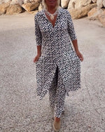 Cassie - Vintage Bedrucktes Set mit Revers und Knöpfen