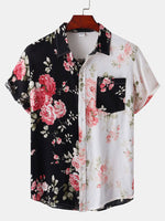 Florique – Zweifarbiges Blumenprint Hemd