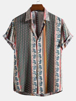 Marvion – Geometrisches Elefanten Print Hemd