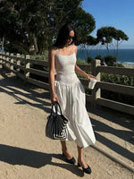 Khyla – Abito midi in cotone arricciato
