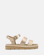 Cadira – Sandalias de cuña doradas para mujer