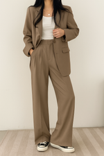 Avirella – Completo Donna Vintage Con Blazer E Pantaloni A Vita Alta