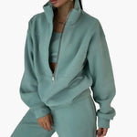 Elowina – Completo tuta da donna con felpa a mezza cerniera