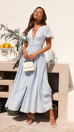 Elunéra - Fließendes Maxikleid Mit Knopfleiste