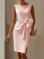 Norélia - Elegant Midi Dress with Bow Detail
