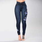 Rovay - Bestickte Slim Fit Jeans