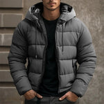Leandro – Men's Down Jacket with Hood Zipper Pockets
