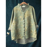 Soshira - Boho Bluse Damen Floral V Ausschnitt Leicht