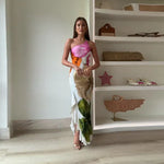 Kelséa - Vestido largo de un solo hombro para mujer