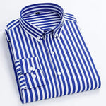 Orivano - Gestreiftes Herrenhemd Langarm Slim Fit Navy