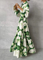 Yserah - Grünes Langarmkleid Damen