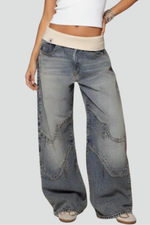 Irene - Damen Baggy Wide Leg Jeanshose
