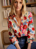 Zayelle - Elegant Floral Blouse with Button Placket