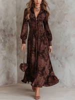 Riah - Paisley Reißverschluss Maxi Kleid