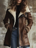 Odette – Női vintage kabát kontrasztos gallérral