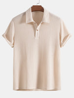 Leonhard - Gestricktes Waffel Polo Shirt
