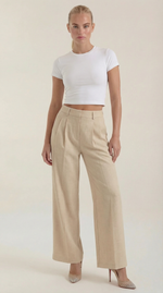 Adelina - Damen High Rise Plissee Hose Weites Bein