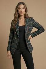 Thisbe - Blazer entallado a cuadros para mujer