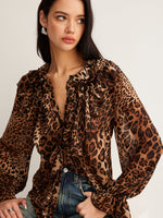 Ilara - Damen Bluse Mit Rüschen Und Langarm